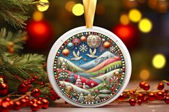 Round Christmas Ornament Sublimation|Clipart Product Image 2