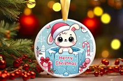 Round Christmas Ornament Sublimation|Clipart Product Image 1