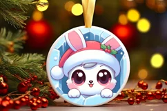 Round Christmas Ornament Sublimation|Clipart Product Image 1