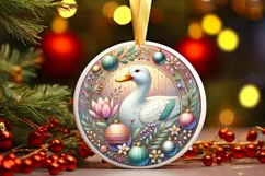 Round Christmas Ornament Sublimation|Clipart Product Image 2