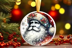 Round Christmas Ornament Sublimation|Clipart Product Image 2