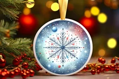 Round Christmas Ornament Sublimation|Clipart Product Image 1