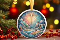 Round Christmass Ornament PNG Product Image 1
