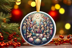 Round Christmass Ornament PNG Product Image 1