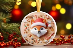 Silent Night Christmas Round Cute Ornament Sublimation Product Image 2