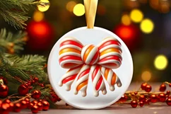 Round Christmas Ornament Sublimation|Clipart Product Image 2