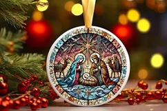Round Christmas Ornament Sublimation|Clipart Product Image 2