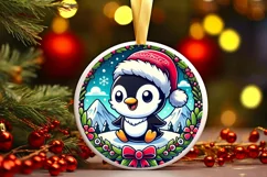 Round Christmas Ornament Sublimation|Clipart Product Image 2