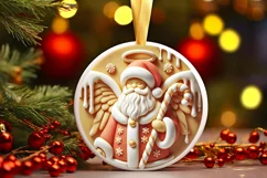 Round Christmas Ornament Sublimation|Clipart Product Image 2