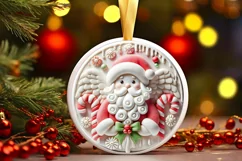 Round Christmas Ornament Sublimation|Clipart Product Image 2
