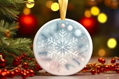 Round Christmas Ornament Sublimation|Clipart Product Image 1