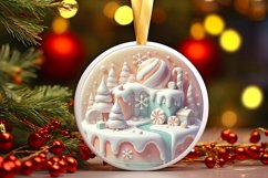 Round Christmas Ornament Sublimation|Clipart Product Image 1