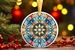 Round Christmas Ornament Sublimation|Clipart Product Image 2