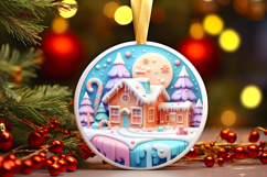 Round Christmass Ornament PNG Product Image 1