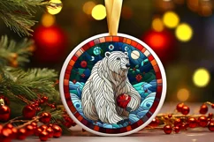 Round Christmas Ornament Sublimation|Clipart Product Image 1