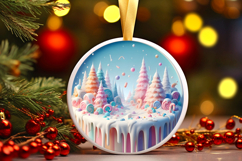Round Christmass Ornament PNG Product Image 1