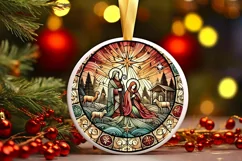 Round Christmas Ornament Sublimation|Clipart Product Image 2