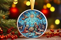 Round Christmas Ornament Sublimation|Clipart Product Image 2