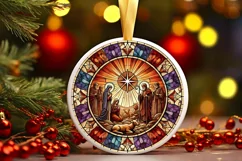 Round Christmas Ornament Sublimation|Clipart Product Image 2
