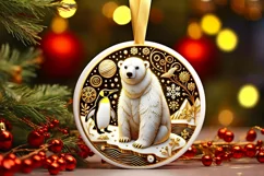 Round Christmas Ornament Sublimation|Clipart Product Image 1