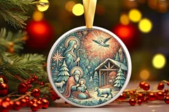 Round Christmas Ornament Sublimation|Clipart Product Image 1