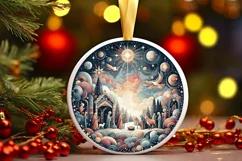 Round Christmas Ornament Sublimation|Clipart Product Image 1
