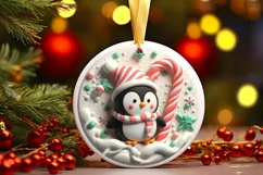 Round Christmas Ornament Sublimation|Clipart Product Image 1