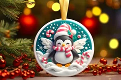 Round Christmas Ornament Sublimation|Clipart Product Image 1