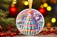 Round Christmas Ornament Sublimation|Clipart Product Image 2