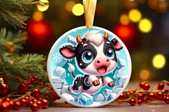 Round Christmas Ornament Sublimation|Clipart Product Image 1