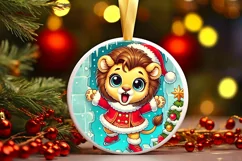 Round Christmas Ornament Sublimation|Clipart Product Image 2