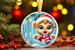 Round Christmas Ornament Sublimation|Clipart Product Image 2
