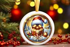 Round Christmas Ornament Sublimation|Clipart Product Image 2