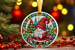 Round Christmas Ornament Sublimation|Clipart Product Image 1