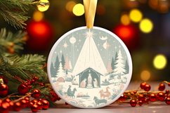 Round Christmass Ornament PNG Product Image 1