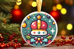 Round Christmas Ornament Sublimation|Clipart Product Image 2