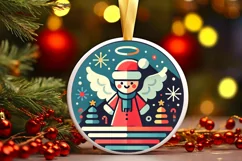 Round Christmas Ornament Sublimation|Clipart Product Image 2