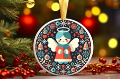 Round Christmas Ornament Sublimation|Clipart Product Image 2
