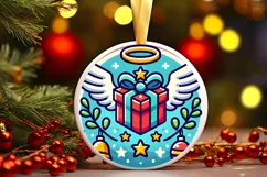 Round Christmas Ornament Sublimation|Clipart Product Image 2