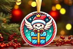 Round Christmas Ornament Sublimation|Clipart Product Image 2