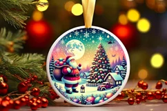 Round Christmas Ornament Sublimation|Clipart Product Image 2