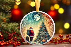 Round Christmass Ornament PNG Product Image 1