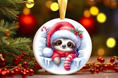 Round Christmas Ornament Sublimation|Clipart Product Image 1