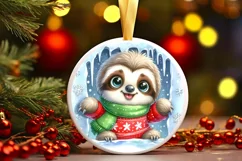 Round Christmas Ornament Sublimation|Clipart Product Image 1
