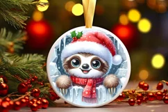 Round Christmas Ornament Sublimation|Clipart Product Image 1