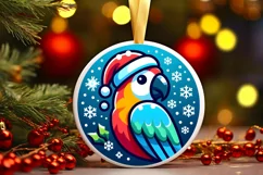 Round Christmas Ornament Sublimation|Clipart Product Image 1