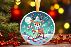 Round Christmass Ornament PNG Product Image 1