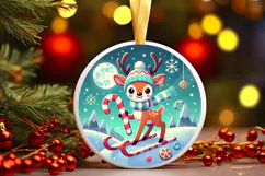 Round Christmass Ornament PNG Product Image 1