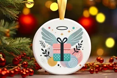 Round Christmas Ornament Sublimation|Clipart Product Image 2