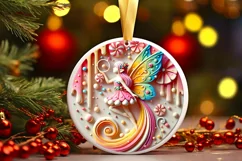 Round Christmas Ornament Sublimation|Clipart Product Image 2